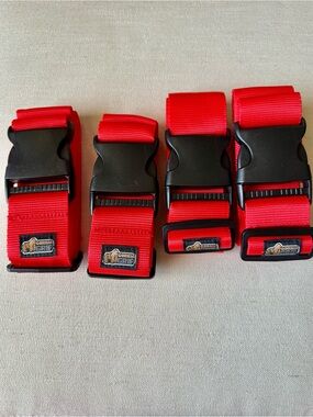 Gorilla Grip Red Luggage Straps with Quick-Release Buckles - Set of 4